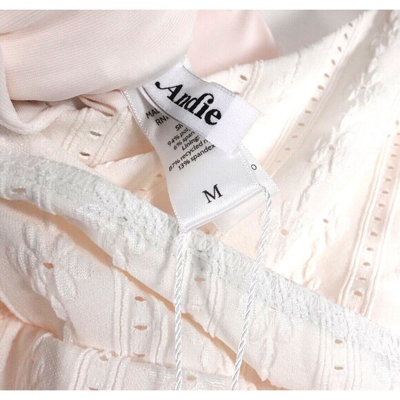 Andie Swim The Belmar One Piece Swimsuit Floral Eyelet Coconut/Cream Size Medium - Picture 10 of 12